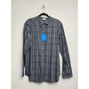 Columbia Mens Roger Button Down Shirt Size Large Gray Long Sleeve Cotton